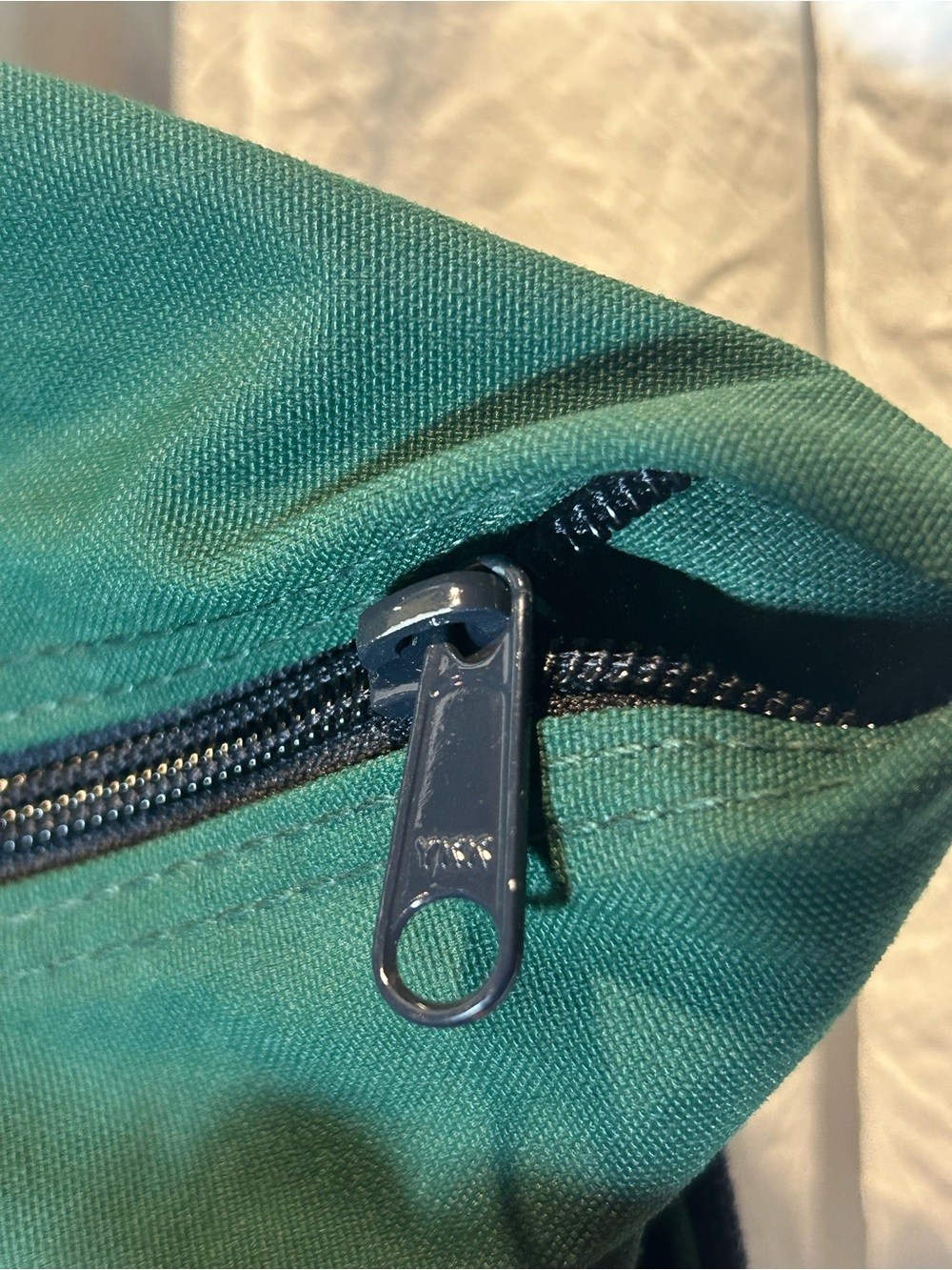 Lands' End Canvas Pocket Tote Bag Navy Blue & Green - Monogrammed "LOA" Size XL - Picture 11 of 16
